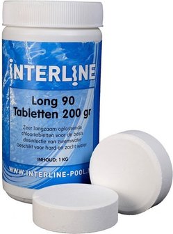 Interline Zwembad chloortabletten - 200 grams, 1 kg/ grote xxl tabs